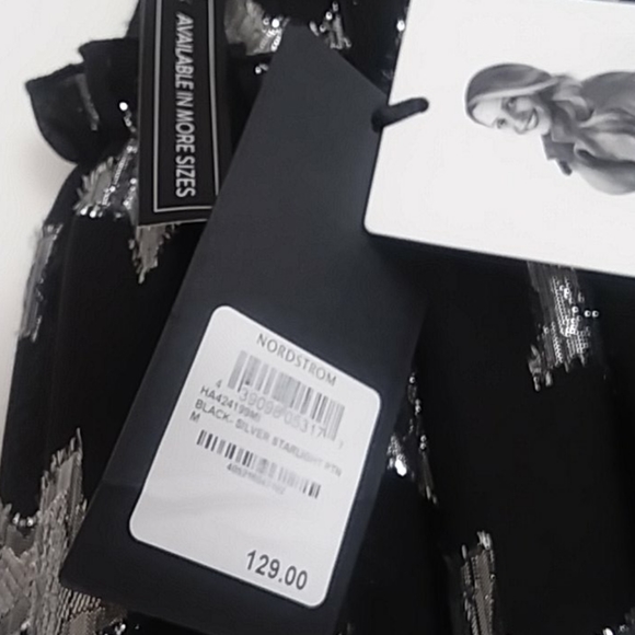 Halogen × Atlantic-Pacific Black & Silver Starlight A-Line Skirt Size Medium NWT - Picture 6 of 15